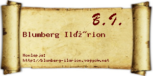 Blumberg Ilárion névjegykártya